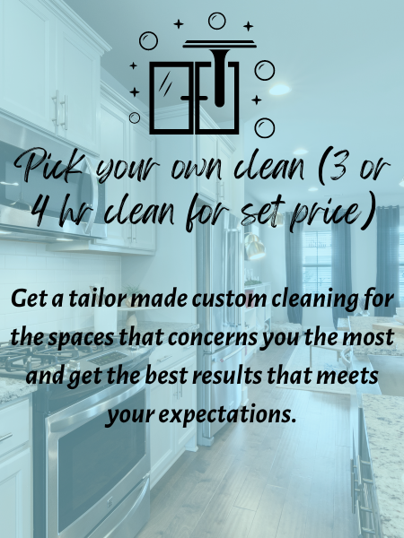 Get a customized three or 4-hour cleaning for the spaces that concern you the most and get the best results that meet your expectations.